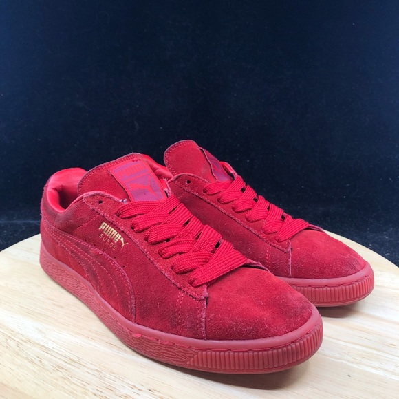 Puma Mens Suede Classic Lace Up Sneakers Shoes 360231-05 Mono Red Size 6.5 - Picture 4 of 10